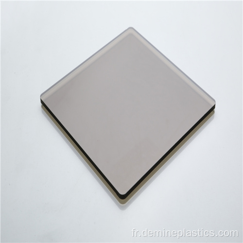 Panneau de polycarbonate en feuille solide en plastique gris
